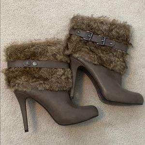 Brown fur boots